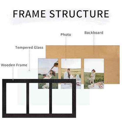 4x6 Collage Picture Frames (Rustic Black / 7x13.5in (1Pack))