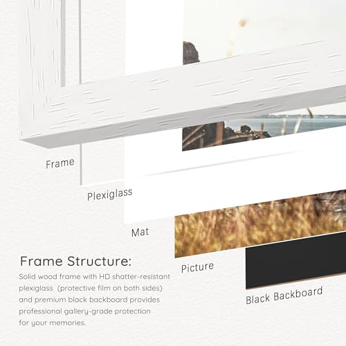 8x8 Solid Wood Frame Set of 2 (White Wood Grain / 8x8)