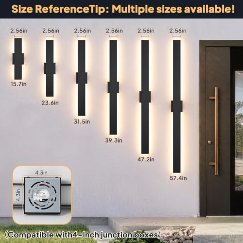 2 Pack Modern LED Outdoor Wall Light