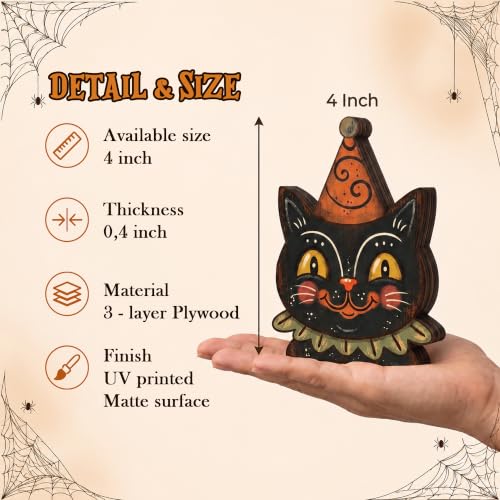5PCS Wooden Halloween Decor Small Halloween