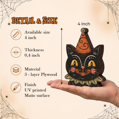 5PCS Wooden Halloween Decor Small Halloween