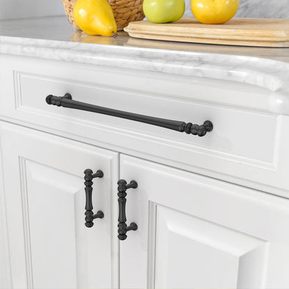 10 Pack Heavy Duty Solid Zinc Alloy Matte Black Cabinet Pulls (Matte Black / 10"/254MM Hole Center)