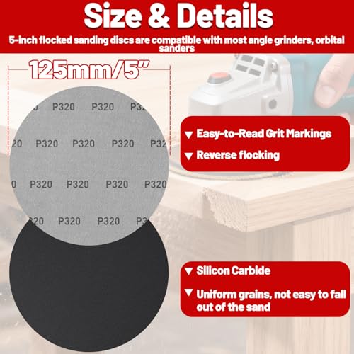 Sanding Discs 5 inch Hook and Loop Wet Dry Sandpaper