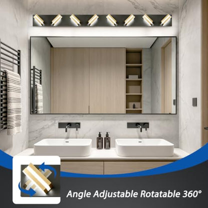 Bathroom Lights Fixtures Over Mirror (Black-Gold / 8-Light)