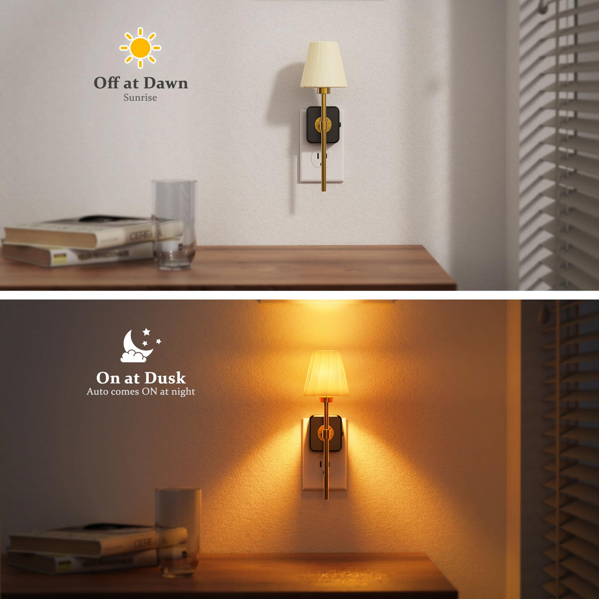 Night Lights Plug into Wall Vintage Nightlight Dusk to Dawn Sensor (White / 1 Pack)