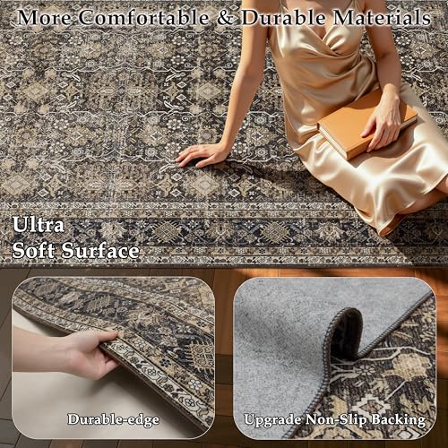 Washable Area Rug 8×10 for Living Room (Copper / 8' x 10' (Rectangular))