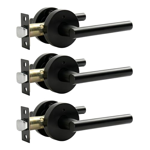 Privacy Door Handle with Lock (Matte Black)