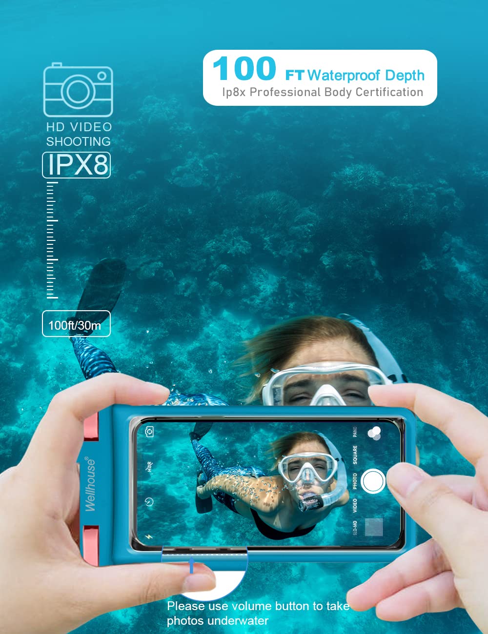 Waterproof Phone Pouch (2 Pack - Earl Blue & Green7.0")