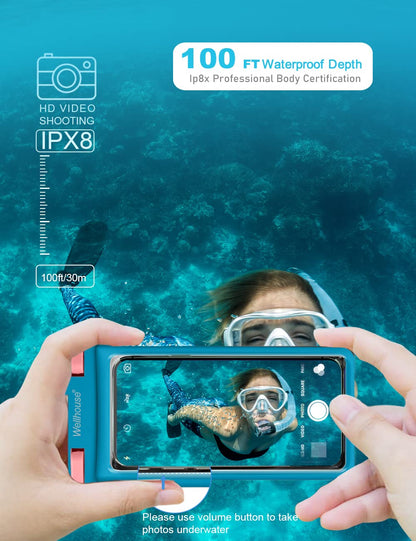 Waterproof Phone Pouch (2 Pack - Earl Blue & Green7.0")