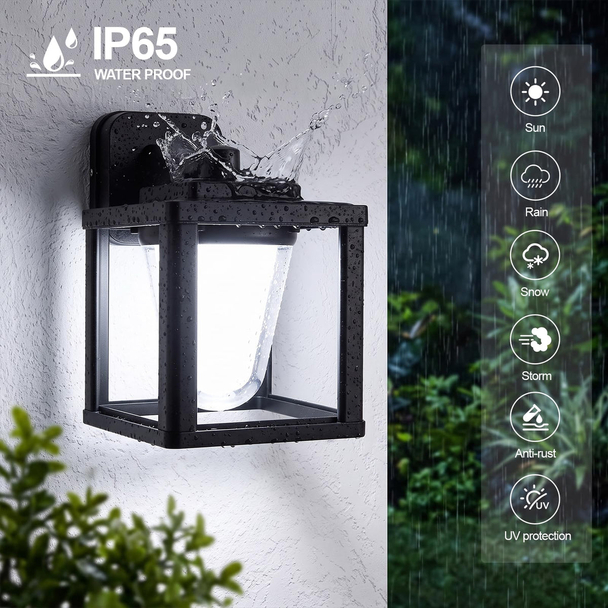 Outdoor LED Wall Sconces 15W (1/15w/6000k/Black)