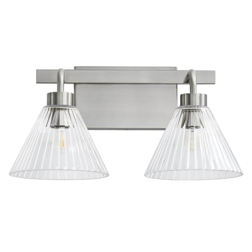 Modern Bathroom Light Fixture Over Mirror with Clear Glass Shade Vanity Light Fixture for Bath Bedroom Makeup Area