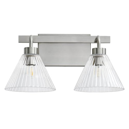 Modern Bathroom Light Fixture Over Mirror with Clear Glass Shade Vanity Light Fixture for Bath Bedroom Makeup Area