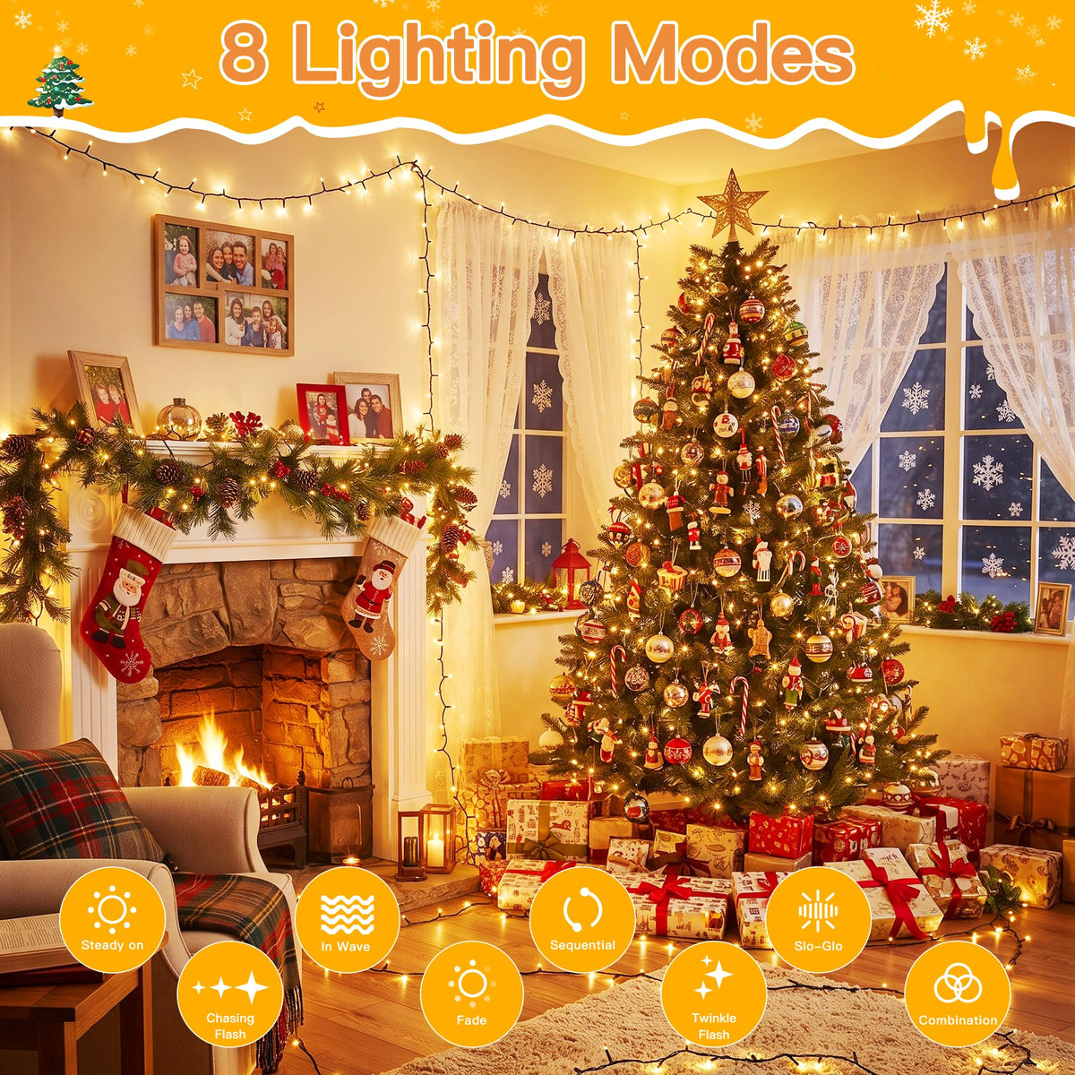 500 LED Christmas Lights Outdoor (Warm White / 500 LED)
