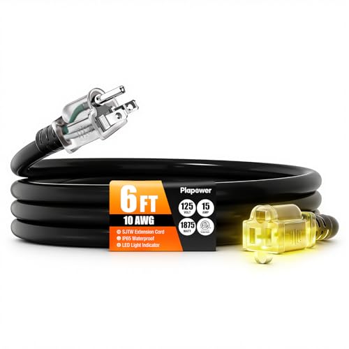 Outdoor Extension Cord 6 FT Waterproof