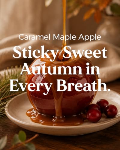 Caramel Maple Apple Scented Candles for Women Fall Baking Gift 110H (Large Jar / Caramel Maple Apple)