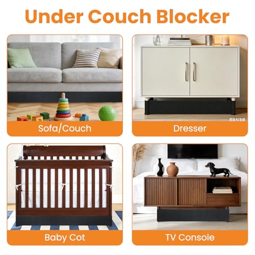 Under Couch Blocker for Kid and Pet Toys. Once Installed