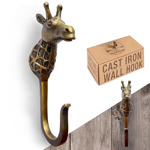 Cast Iron Giraffe Hook (Antique Bronze / Giraffe Hook - Single - 5 Inch)