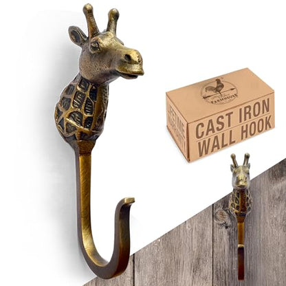Cast Iron Giraffe Hook (Antique Bronze / Giraffe Hook - Single - 5 Inch)