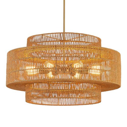 Hand Woven Rattan Chandelier