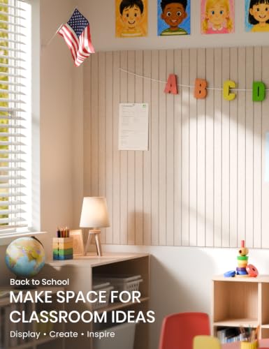 36" x 24" Large Felt Bulletin Board (Oatmeal / Fine-stripe 6-pack)