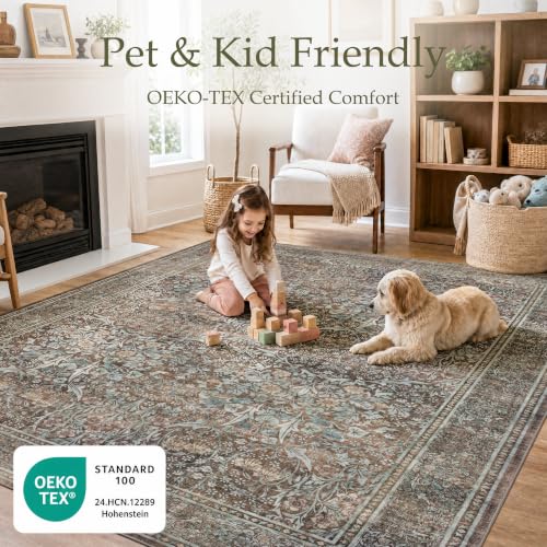 5x7 Area Rugs for Living Room (Vintage Brown / 5' x 7' (Rectangular))