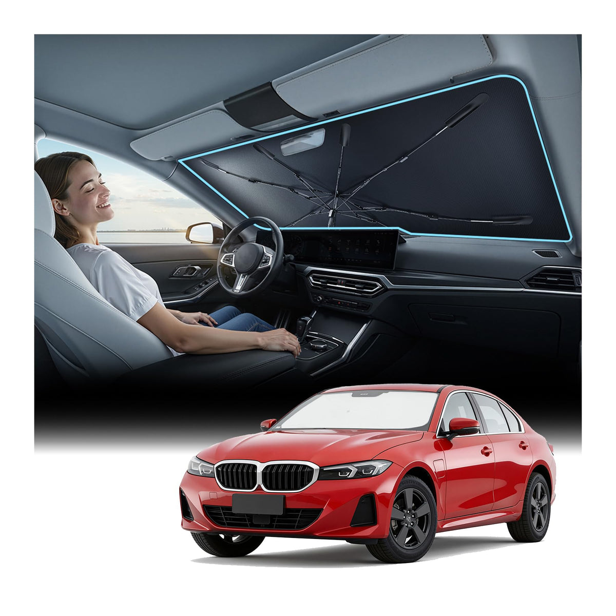 Windshield Sun Shade Umbrella for BMW
