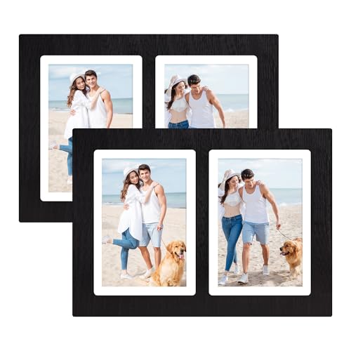 5x7 Collage Picture Frame Set of 2 (Rustic Black / 8.5x11.8in (2Pack))