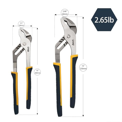 2 Piece Groove Joint Pliers Set (10 Inch & 12 Inch / Groove Joint Pliers)