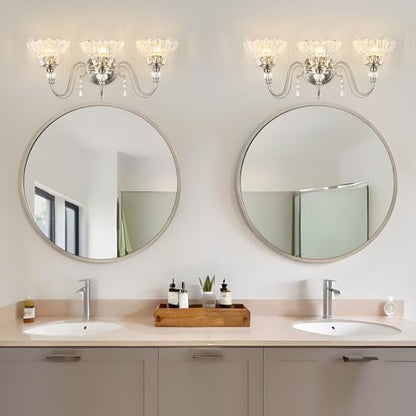 Brushed Nickel Bathroom Vanity Light (Nickel / 3-Light)