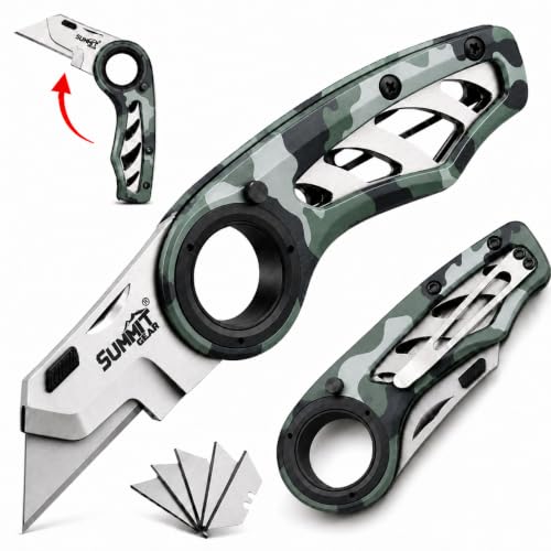 Folding Utility Knife Pocket Knife Box Cutter with Finger