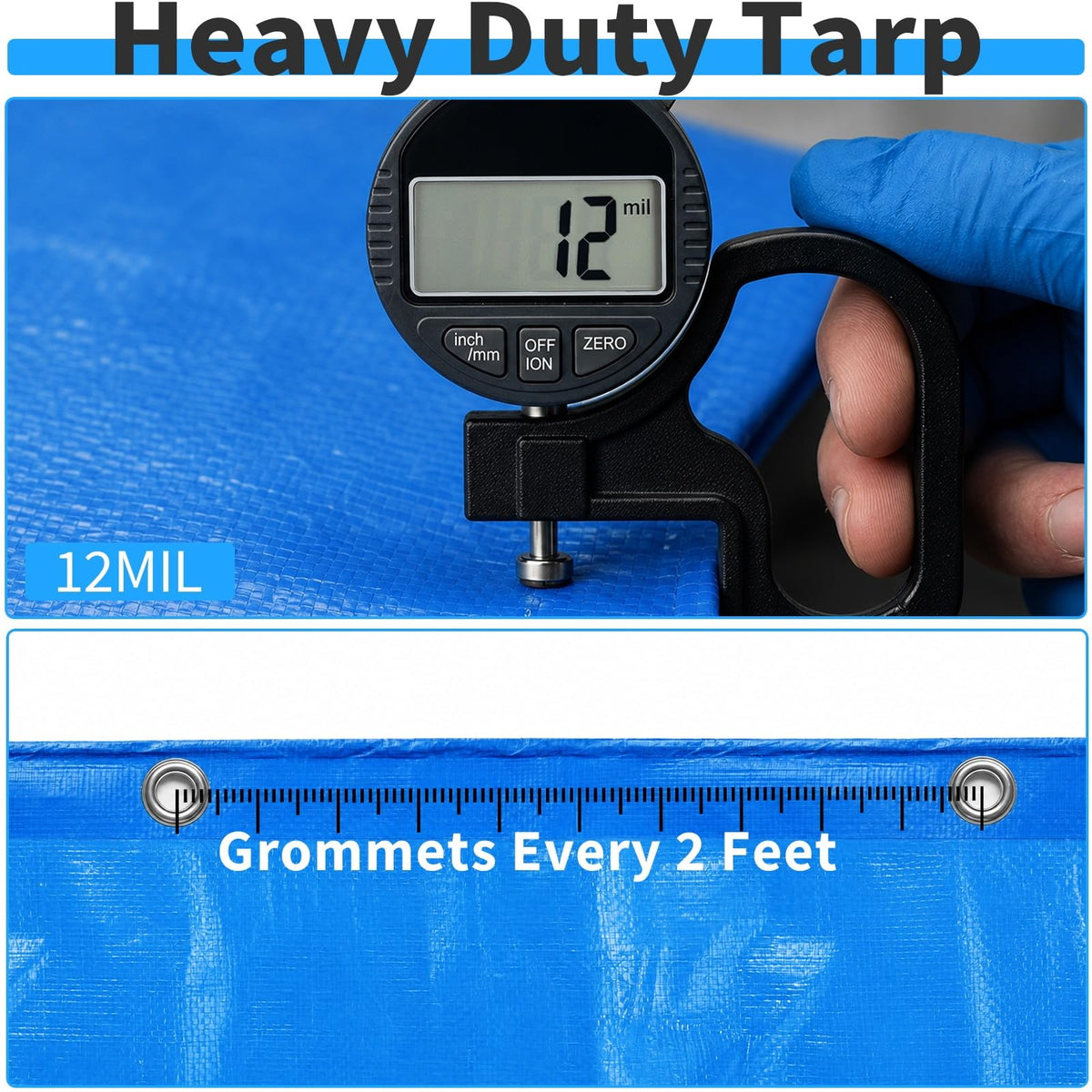 10x39 FT Tarps (Blue / 10' X 39' Customized Size)