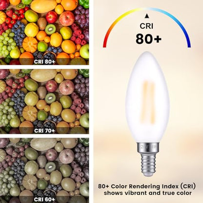 Dimmable LED Candelabra Bulb 40 Watt E12 Frosted Glass Light Bulb (Frosted-4w-10 Pack)
