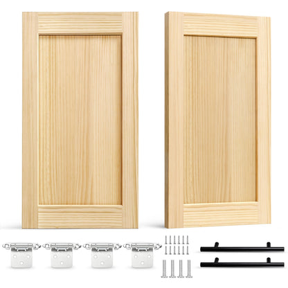 2 Pack Unfinished Pine Shaker Cabinet Doors 12" W x 24" H (12'' Wx24'' H)