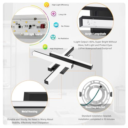 Bathroom Light Fixtures Over Mirror Dimmable 5000K