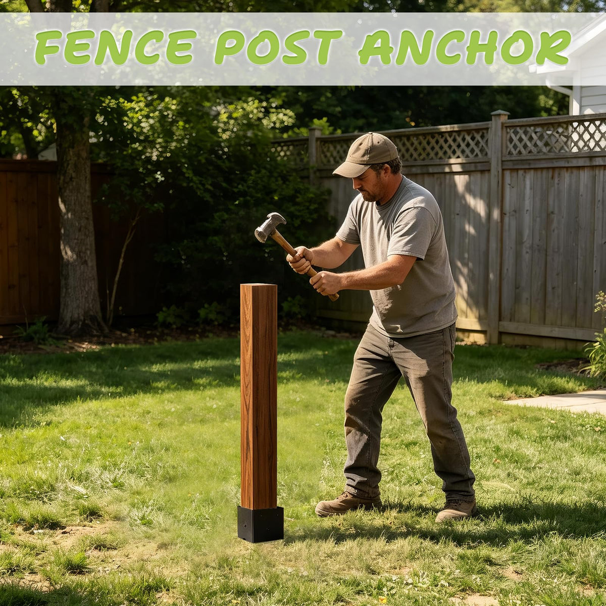 1 Pcs 6"x 6" Fence Post Anchor Ground Spike with 24" Tall (24 Inch)