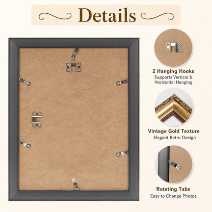10x13 Vintage Picture Frame with 9x12 Mat Set of 2 (Gold / 10x13 inch)