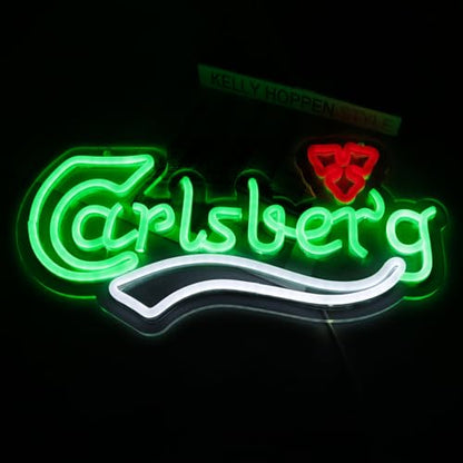 Beer Neon Signs for Wall Decor Neon Lights for Bedroom Led Business Signs Suitable for Bedroom Man Cave Christmas Gift (Carlsberg)