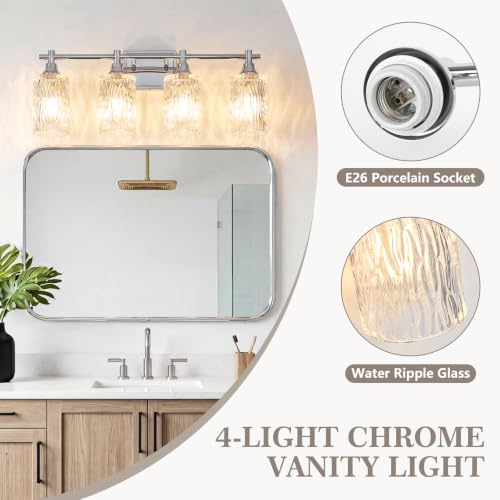 Modern 4 Light Bathroom Light Fixtures (Chrome / 4-light)