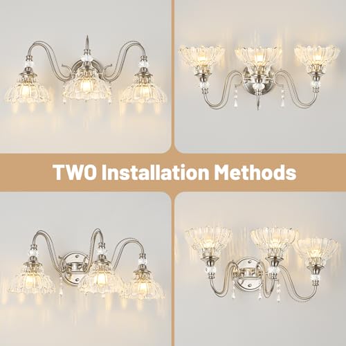 Brushed Nickel Bathroom Vanity Light (Nickel / 3-Light)