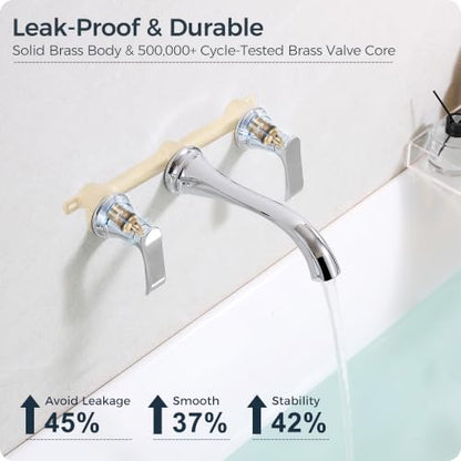 Chrome Wall Mount Tub Faucet (Chrome - Classic)