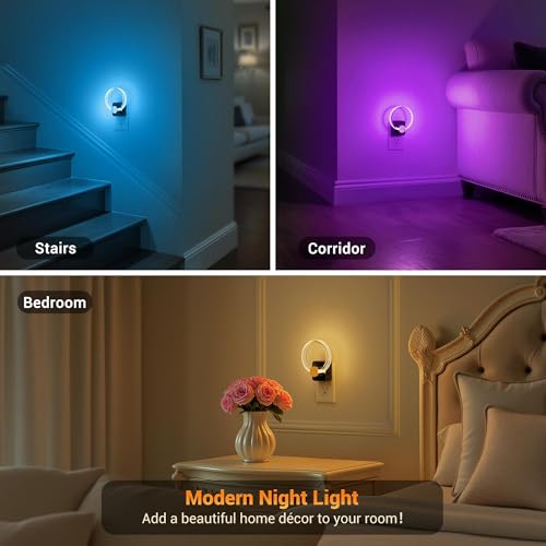 Night Light Flameless Candle Amber Night Lights Plug into Wall