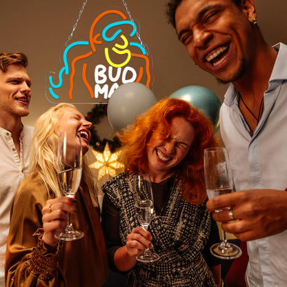 Bud Man Neon Signs for Wall Decor Neon Lights for Bedroom Led Business Signs Suitable for Man Cave Bar Pub Restaurant Christmas Gift Art (Bud Man)