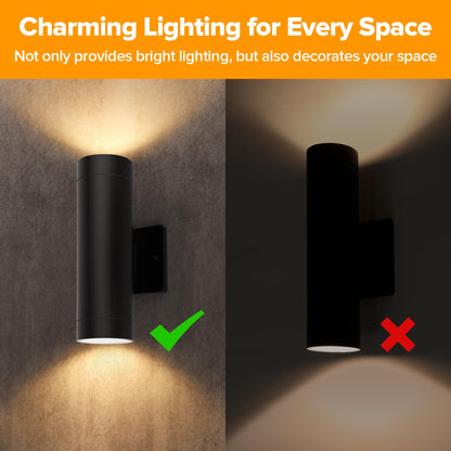 Outdoor Wall Light Fixtures (Black-On/Off / 4 Pack)