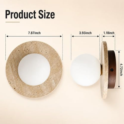 7.9 Inch Travertine Wall Sconce