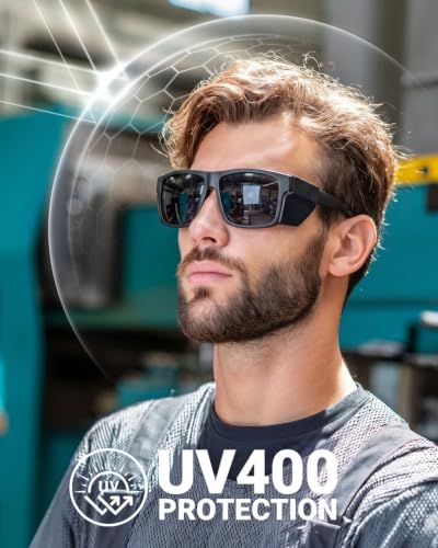 Safety Sunglasses with Side Shields Tinted Protective Work Glasses Men