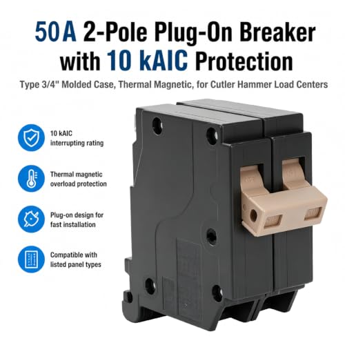 2 Pole Circuit Breaker Replacement for Cutler Hammer Load Centers Type 3