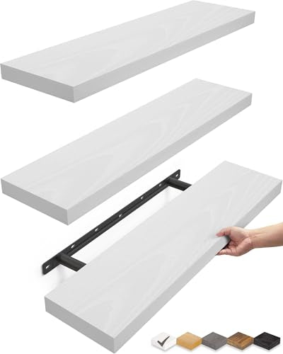 White Floating Shelves 22.5in (C. White - Modern Minimalist Style / 22.5inches)