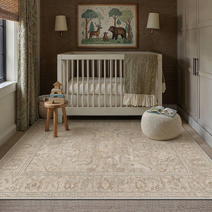 Area Rugs 3x5 Washable Rug Brown (Beige Brown / 3' x 5' (Rectangular))