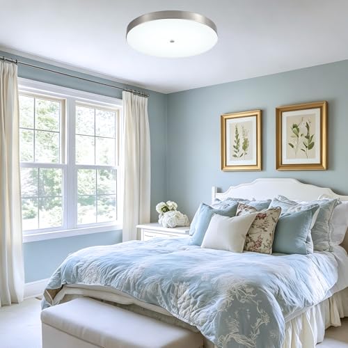12 Inch Brushed Nickel LED Flush Mount Ceiling Light Fixtures