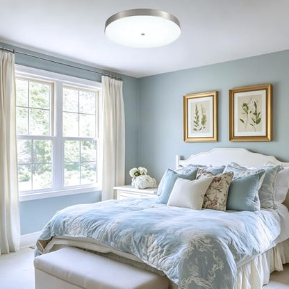 12 Inch Brushed Nickel LED Flush Mount Ceiling Light Fixtures